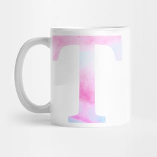 The Letter T Blue and Pink Design Mug